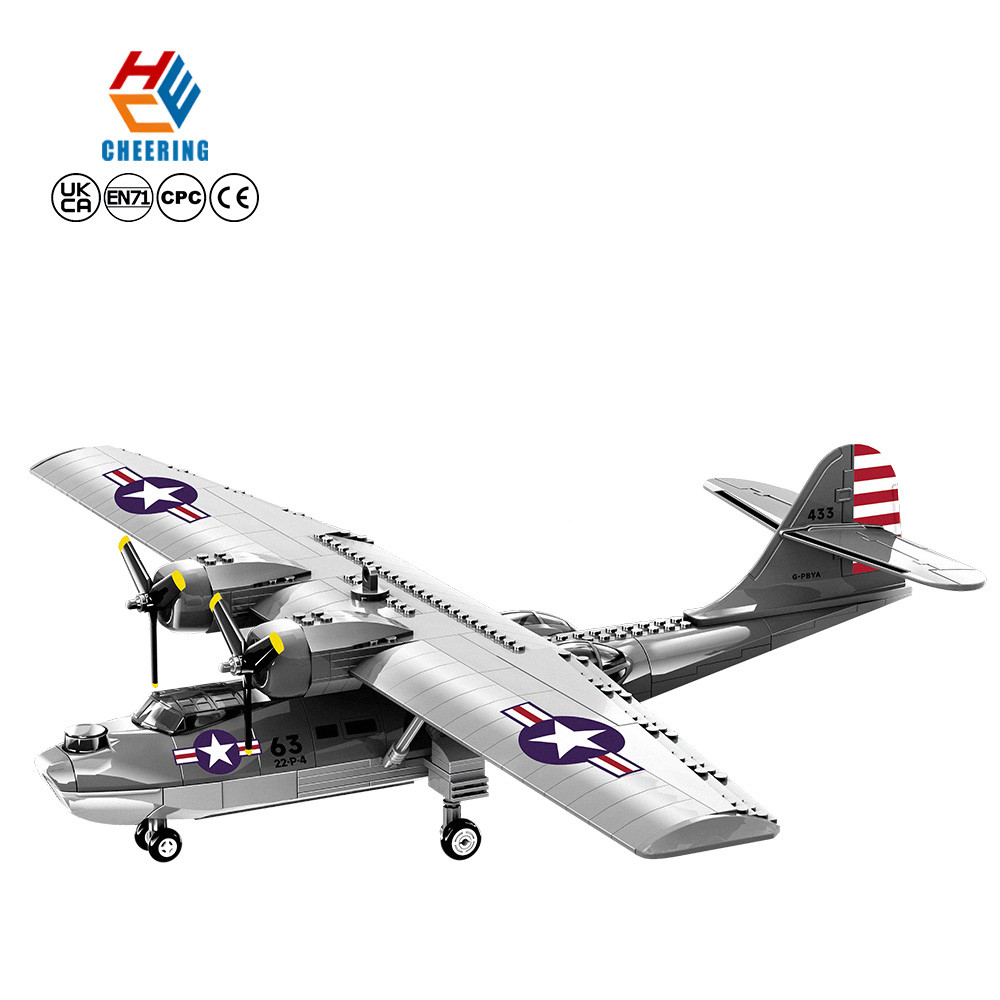 Wange 5007 PBY-5A Catalina MOC บล็อกอิฐรุ่นเด็กการศึกษาประกอบอาคารบล็อกชุดของเล่นขายส่งคอลเลกชันของเ
