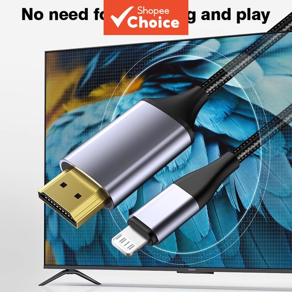 อะแดปเตอร์ Lightning to HDMI 4K HD รองรับ iPhone 14 13 12 เชื่อมต่อกับ HDTV จอภาพ โปรเจกเตอร์ แสดงผล