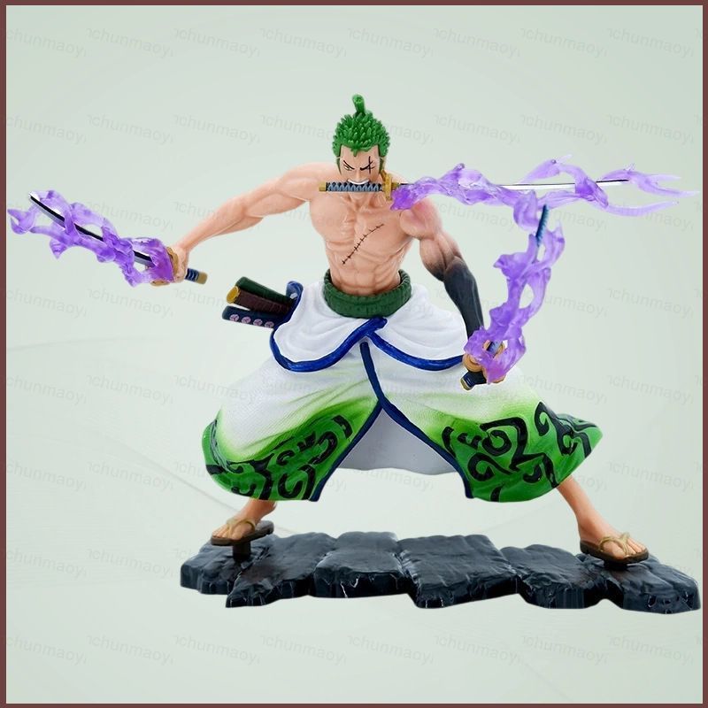 DC2 One Piece Roronoa Zoro Enma Pose Action Figure สามดาบสไตล์ Wano Country PVC อะนิเมะเครื่องประดับ