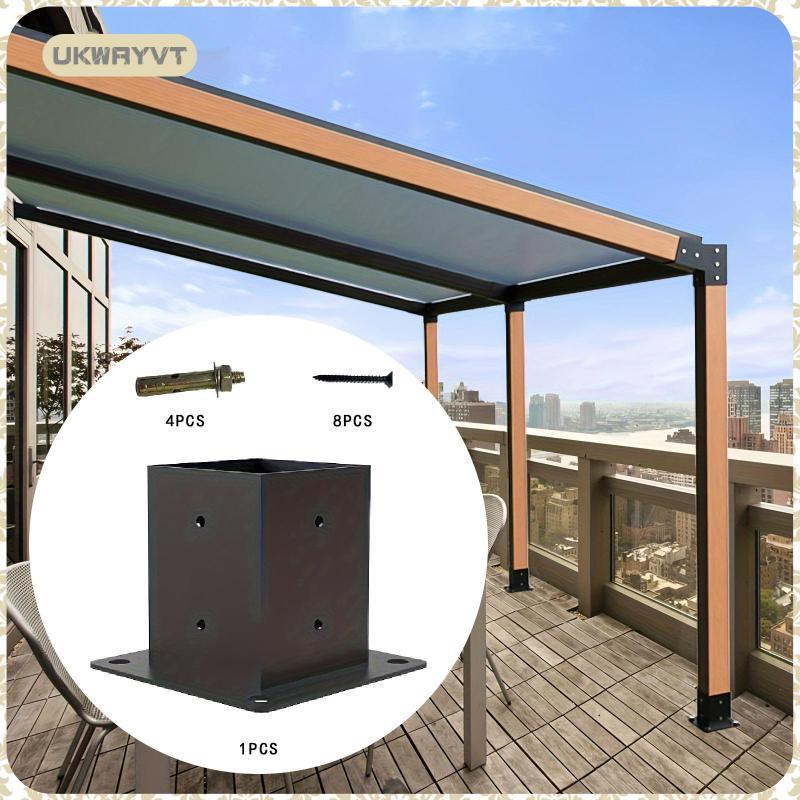 [ukwryvt] Pergola Bracket Post Base Post Bracket โรงแรมบ้านงานไม้สกรูฮาร์ดแวร์สําหรับ Park กลางแจ้ง 
