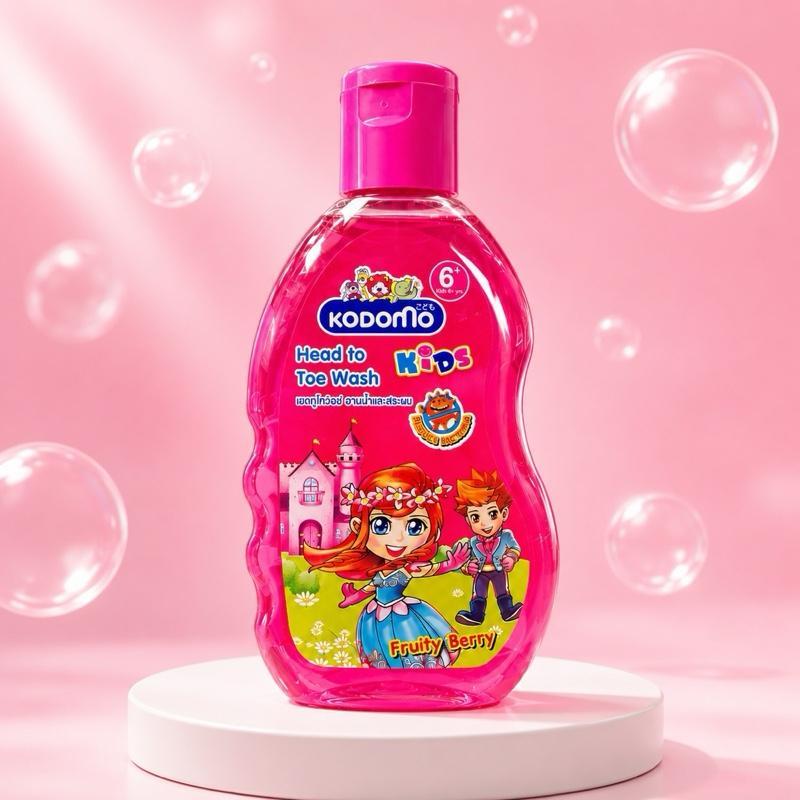 Kodomo อาบ/แชมพู Fruity berry ชมพู (200 มล.)