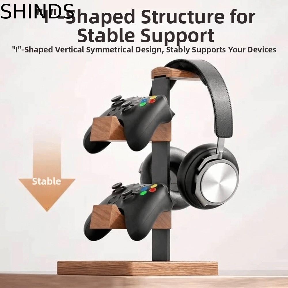ขาตั้งชุดหูฟังสําหรับเล่นเกม SHINDS, ไม้ Universal Game Controller Holder, Space Saving Stable 3 ชั้