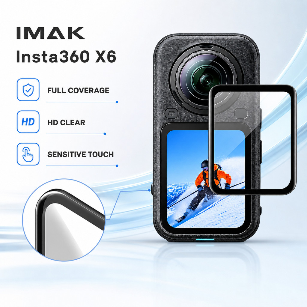 ฟิล์มกระจก สําหรับ Insta360 X6 ฟิล์มกันรอยป้องกันลายนิ้วมือ 9H ความแข็ง HD Clear FM0028