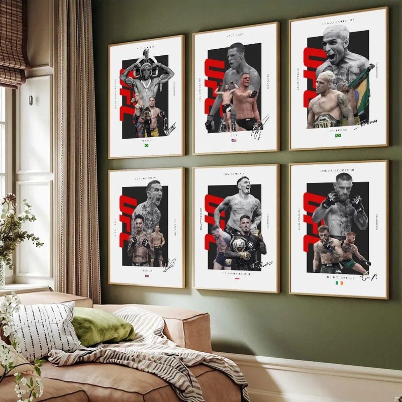 1PC U-Ultimate Fighting Championship UFC โปสเตอร์ห้องนั่งเล่นห้องนอน Entrance Bar Cafe Decor สํานักง