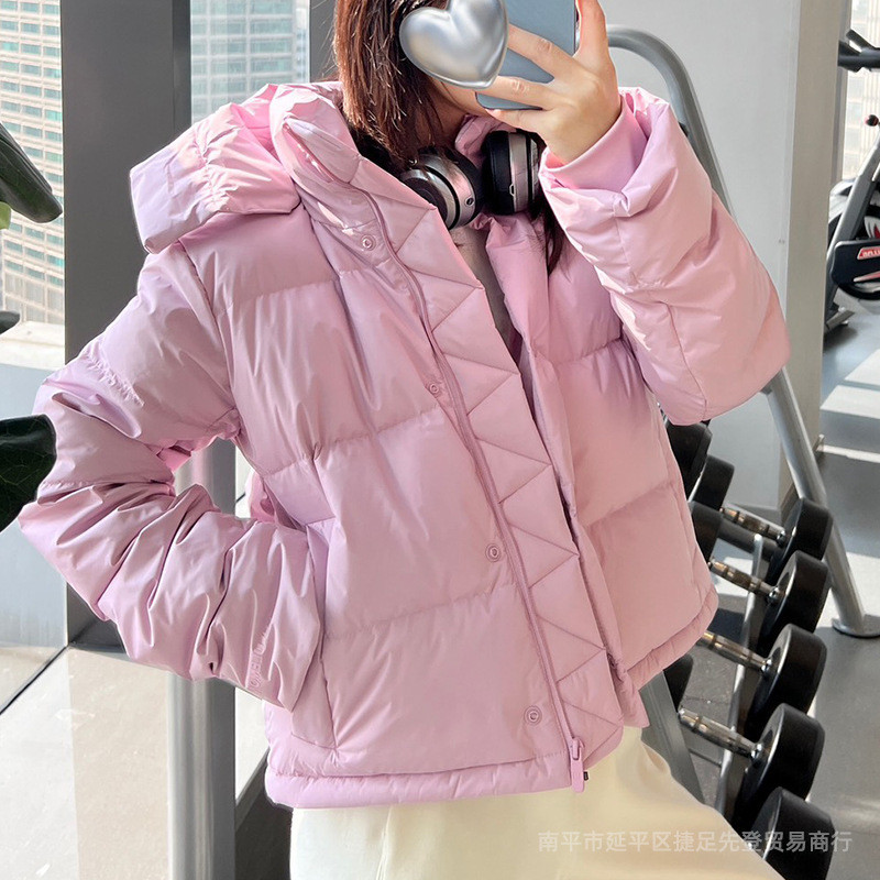 Lululu Down Jacket Four-Grid Down Jacket Puff Goose Down Jacket Classic Warm Jacket