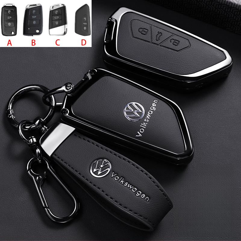 ฝาครอบกุญแจโลหะกรณีกุญแจรีโมท Fob ฝาครอบพวงกุญแจสําหรับ Volkswagen Lavida Polo Tiguan l Discovery So