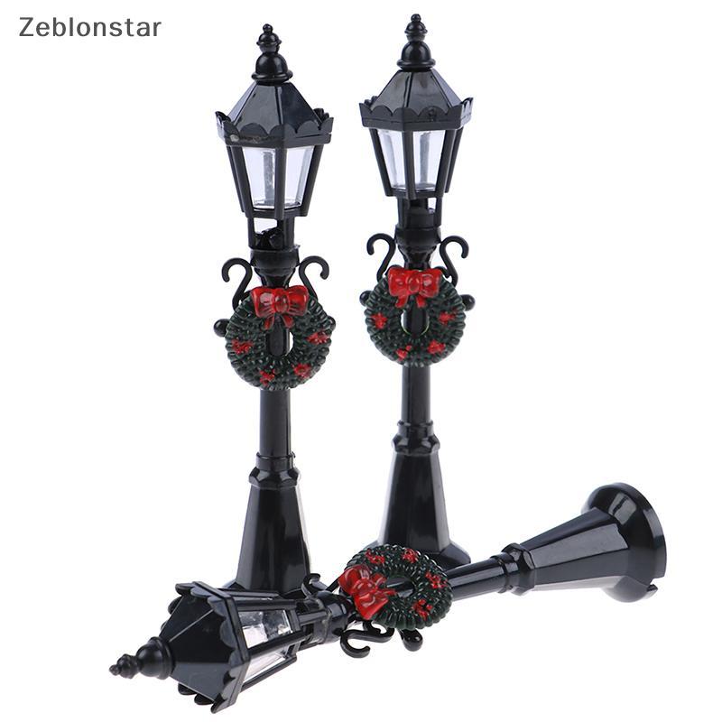 [ดาว] 1/12 Dollhouse Miniature Christmas Park โคมไฟถนนตุ๊กตา Streetlight Decor ของเล่น (s)
