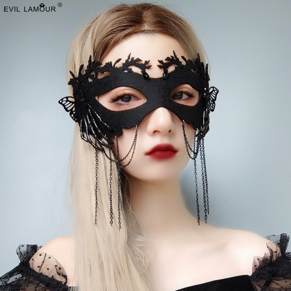 ฮาโลวีนพู่ผีเสื้อ Skull Hand Bone Death Dress Up หน้ากากสยองขวัญ Holiday Party Ball หน้ากาก MJ-109 J
