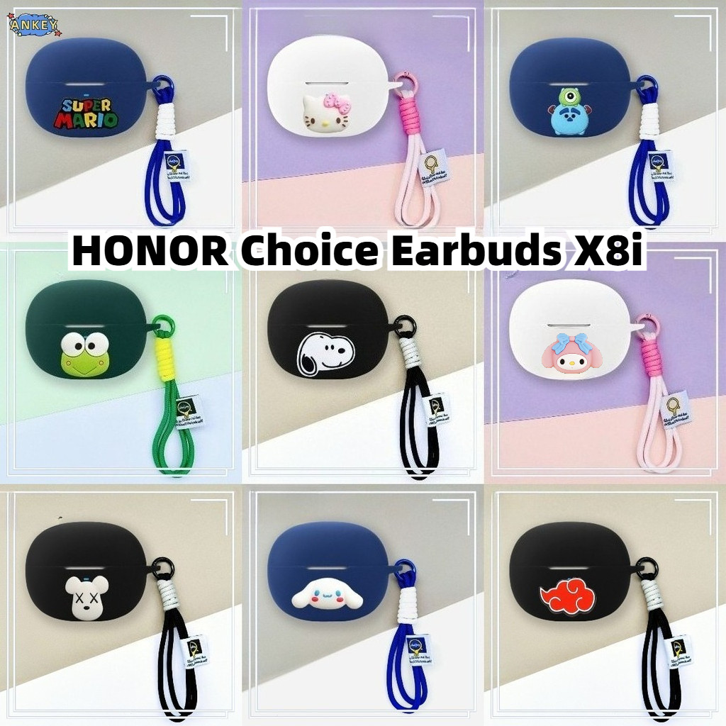 Compatible with HONOR Choice Earbuds X8i Bluetooth Earphone Protective Silicone Cute Cartoon Covers 