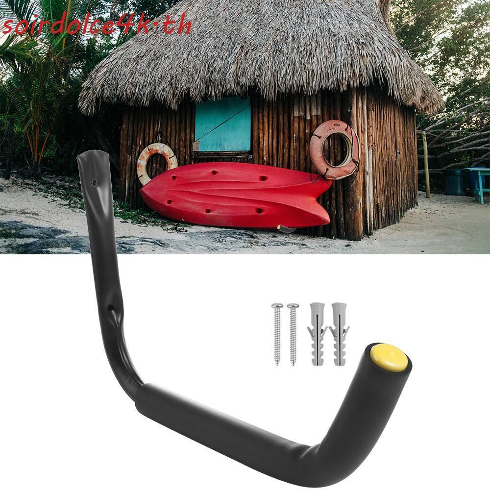 SOIRD Kayak Rack, ติดผนัง Heavy Duty Kayak แขวน, แขวนเครื่องมือสีดําแบบพกพาโรงรถ Kayak เก็บ Hook Can