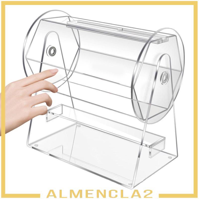 [Almencla2] Acrylic Raffle Drum Raffle Ticket Drum สําหรับ Fundraiser ตั๋วการประชุมประจําปี