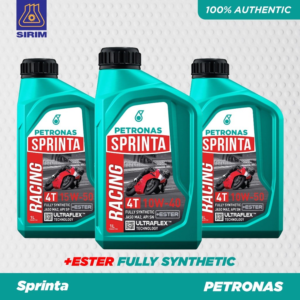 1L/1.2L PETRONAS SPRINTA RACING ES ESTER 10W-50 10W-40 15W-50 FULLY SYNTHETIC ENGINE OIL 1LITER MINY