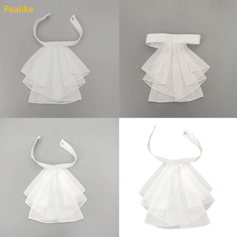 Pealike Ruffle Jabot Collar Choker Collar สําหรับการแสดงบนเวทีจัดแต่งทรงผมและคอสเพลย์