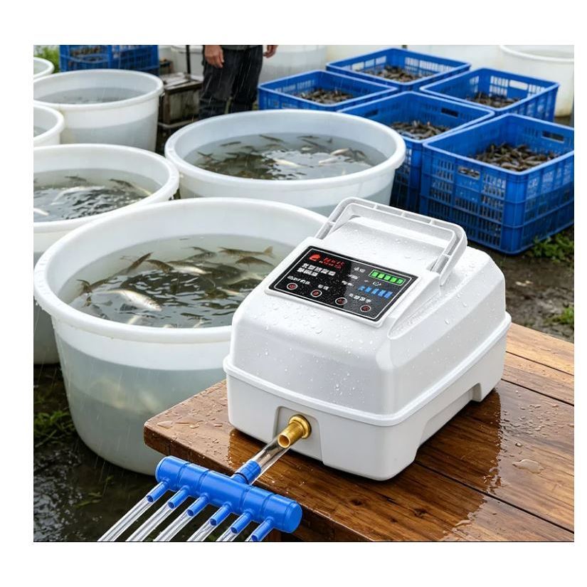 BYCOLOR AC/DC Rechargable Pond Air Pump ปลาฟาร์มปลา Market ปั๊ม Aquarium Pam Udara Oxigen Aerator ปั