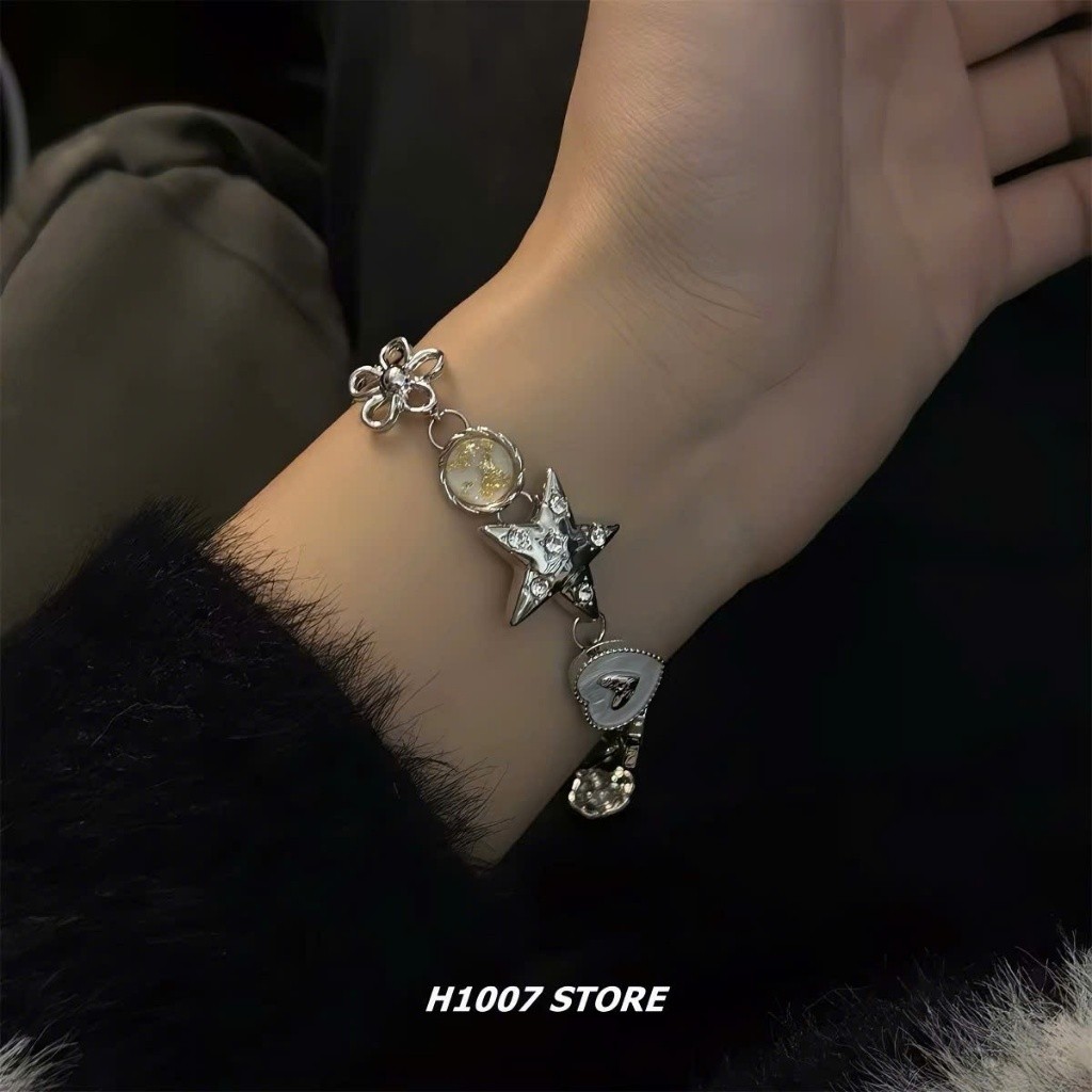 VT4 สร้อยข้อมือแสงจันทร์ ไม่จํากัดเพศ พร้อมบุคลิกอินเทรนด์และหัวใจเงิน