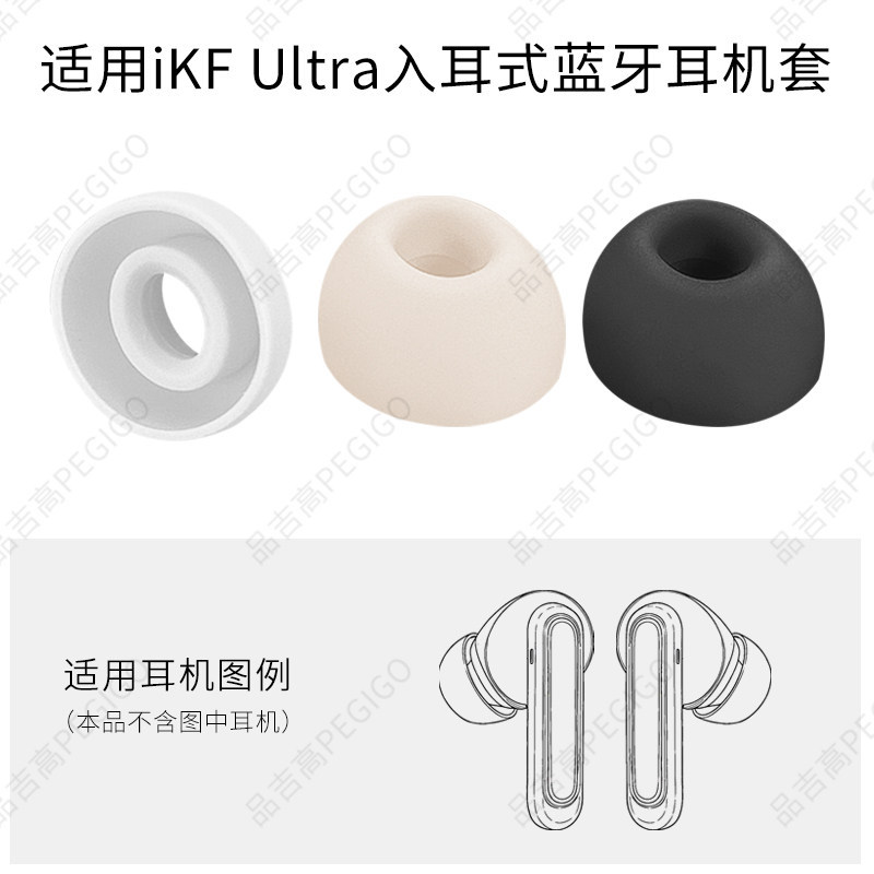 เหมาะสําหรับ iKF Ultra ที่อุดหู True Wireless หูฟังบลูทูธกรณียางนุ่มปลั๊กหูหมวกปลั๊กอุดหูเคสซิลิโคนอ