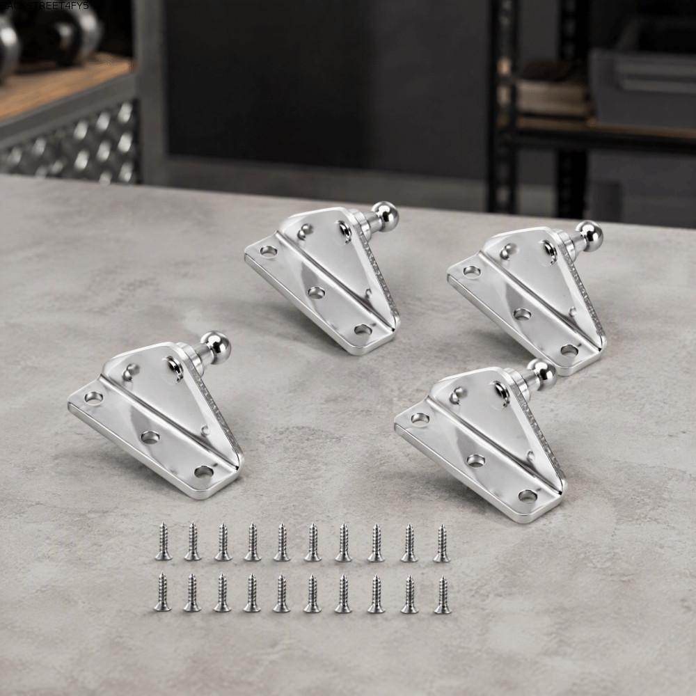 BACKSTAGEEET4FC3 4pcs Gas Strut Brackets, 10 มม.Ball Stud Zinc Plated Steel Ball Stud Brackets, Univ