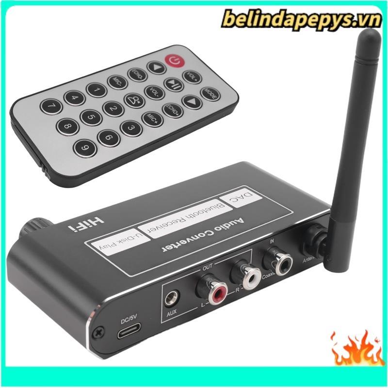 Wireless HIFI Converter บลูทูธ 5.2 ตัวรับสัญญาณเสียง Coaxial ถึง R/L 3.5 มม.อะแดปเตอร์ Aux พร้อม U D