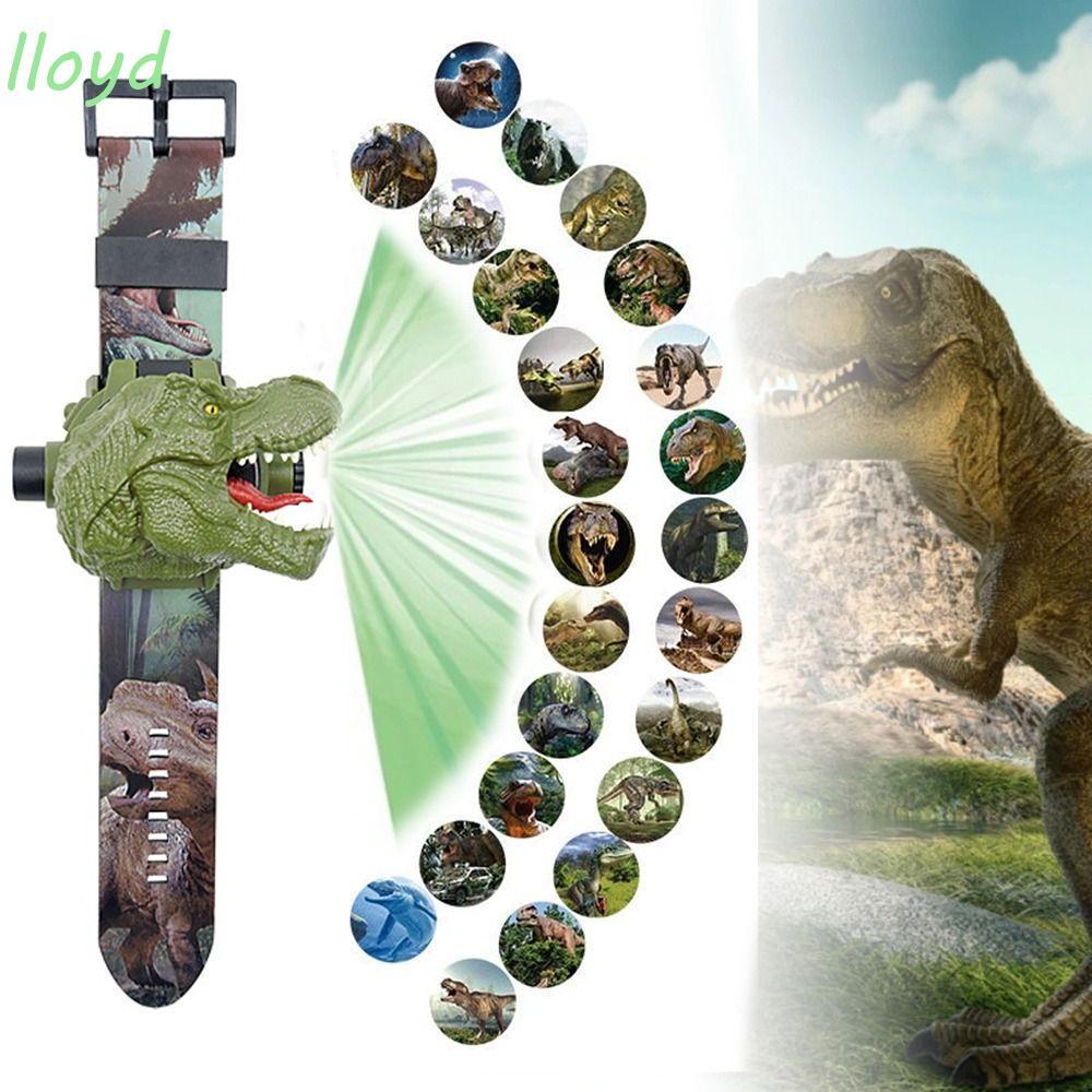 LLOYD นาฬิกาเด็กของเล่นเพื่อการศึกษาเด็กอิเล็กทรอนิกส์ Triceratops LED Tyrannosaurus Rex นาฬิกาข้อมื