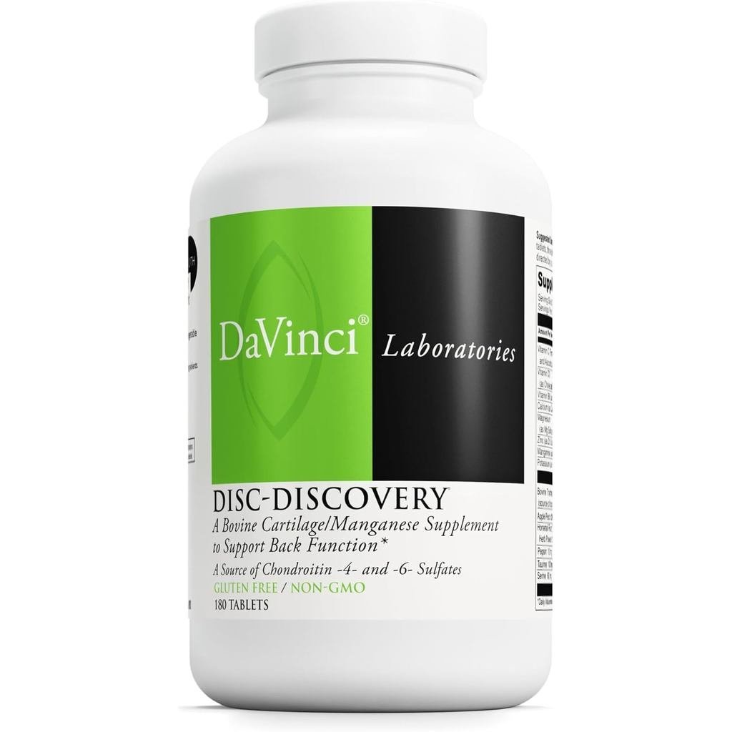 DAVINCI Labs Disc Discovery port Spinal Health & Back Function with C D3 กระดูกอ่อน Bovine Tracheal 