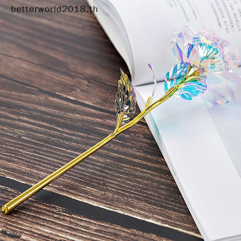 [bet] 24k Gilded Rose Gold Leaf ประดิษฐ์ดอกกุหลาบวันแม่วันวาเลนไทน์ [TH]