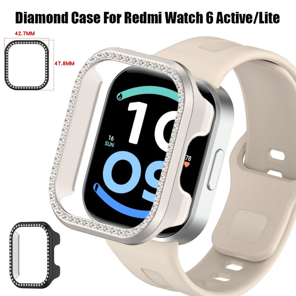 เพชร Hollow สําหรับ Redmi Watch 6 Lite/6 Active PC Single-Row Masonry สําหรับ Redmi Watch 6 Active เ