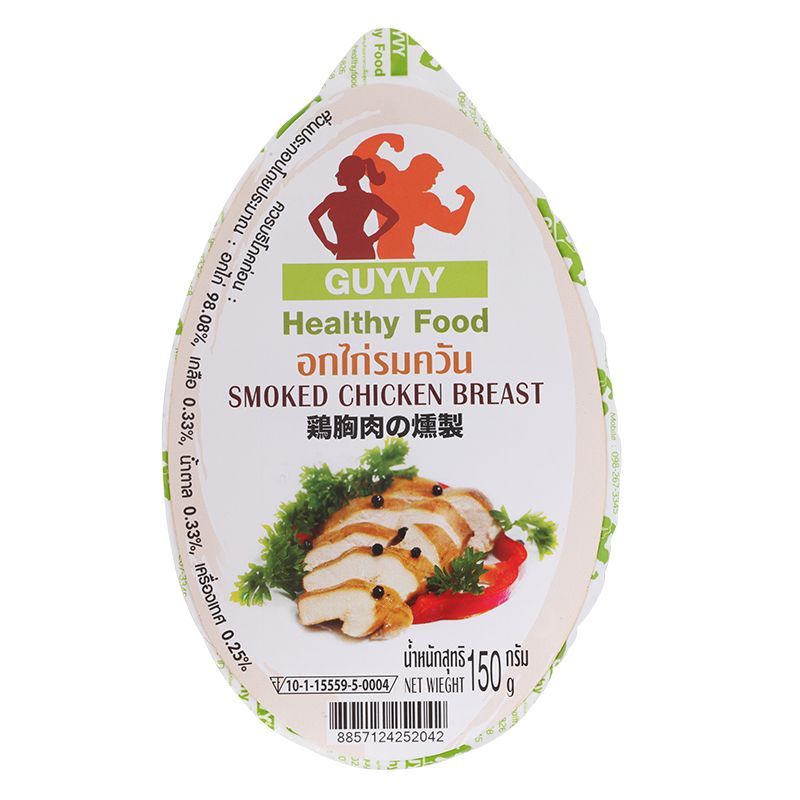 กายวี่อกไก่รมควันพร้อมทาน 150กรัม Guyvy Egg White with Wakame 150g.