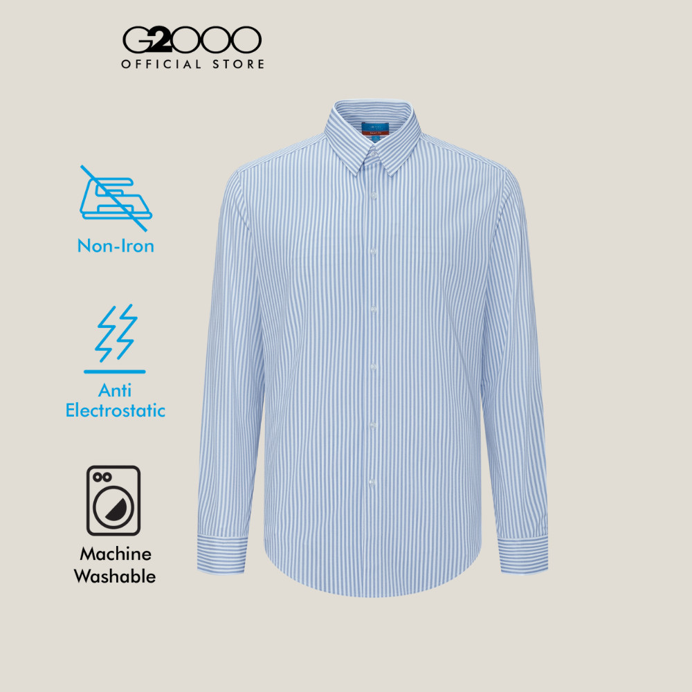 G2000 เสื้อเชิ้ตแขนยาวแบบทางการสำหรับผู้ชาย Smart Fit รุ่น 5612327274 สีฟ้า