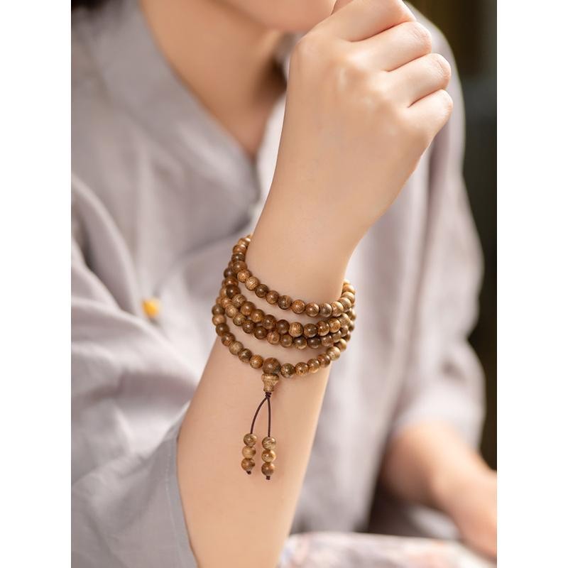 jrmy009.th ไม้กฤษณาธรรมชาติ Tanga Apple สร้อยข้อมือ/มม. ผู้ชายและผู้หญิง 正珠 สร้อยคอสร้อยข้อมือไม้กฤษ