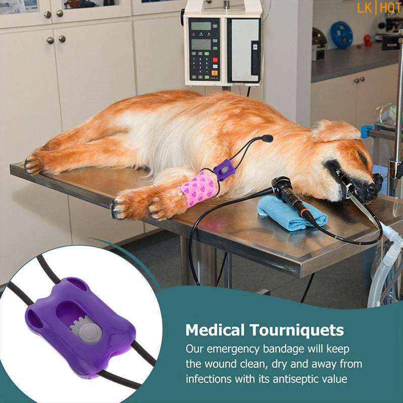 <LK>Reusable Pet Adjustable First Aid Elastic Buckle Tourniquet Pet Tourniquet Pressure Vein Strap M