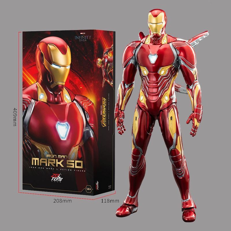 Marvel Iron Man MK50 Luminous Joints Movable Figure 47 ซม.Avengers 3 Iron Man Deluxe Figure