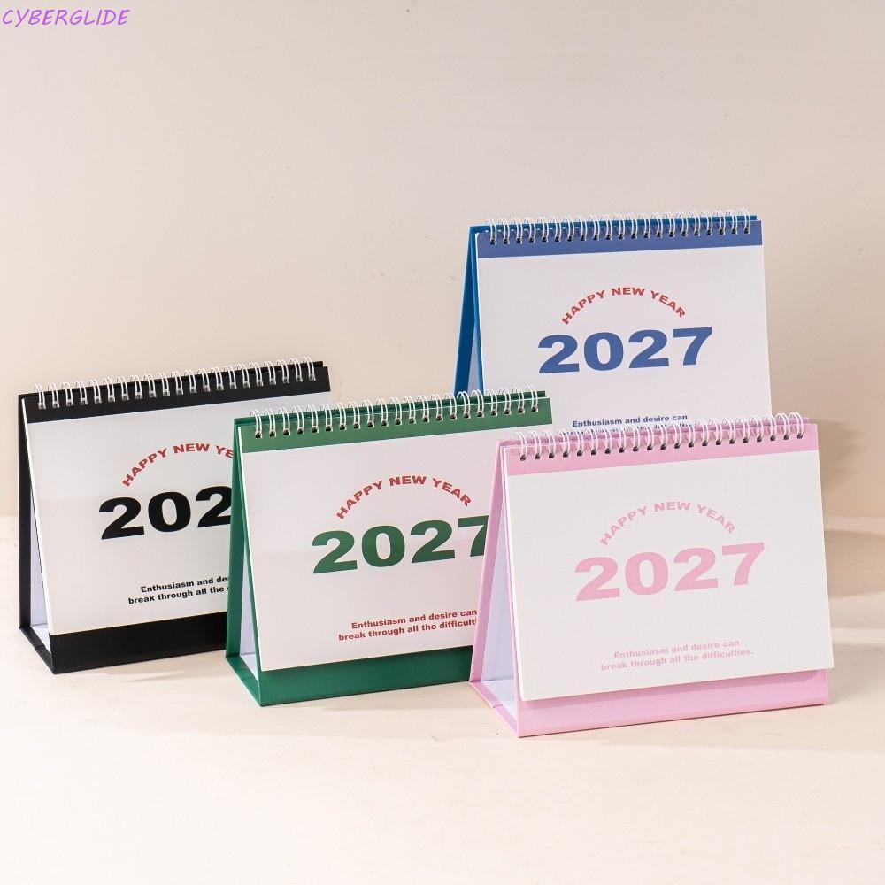 CYBERGLIDE 2027 ปฏิทินตั้งโต๊ะ, หนากระดาษเกลียว Binding Planer ปฏิทินตั้งโต๊ะ, ตารางรายวัน, วาระปี M