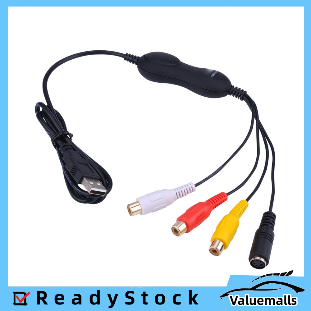 valuemalls-th ezcap158 USB 2.0 UVC การ์ดจับภาพวิดีโอ VHS เป็นกล่องแปลงดิจิตอลรองรับ CVBS และอินพุต S