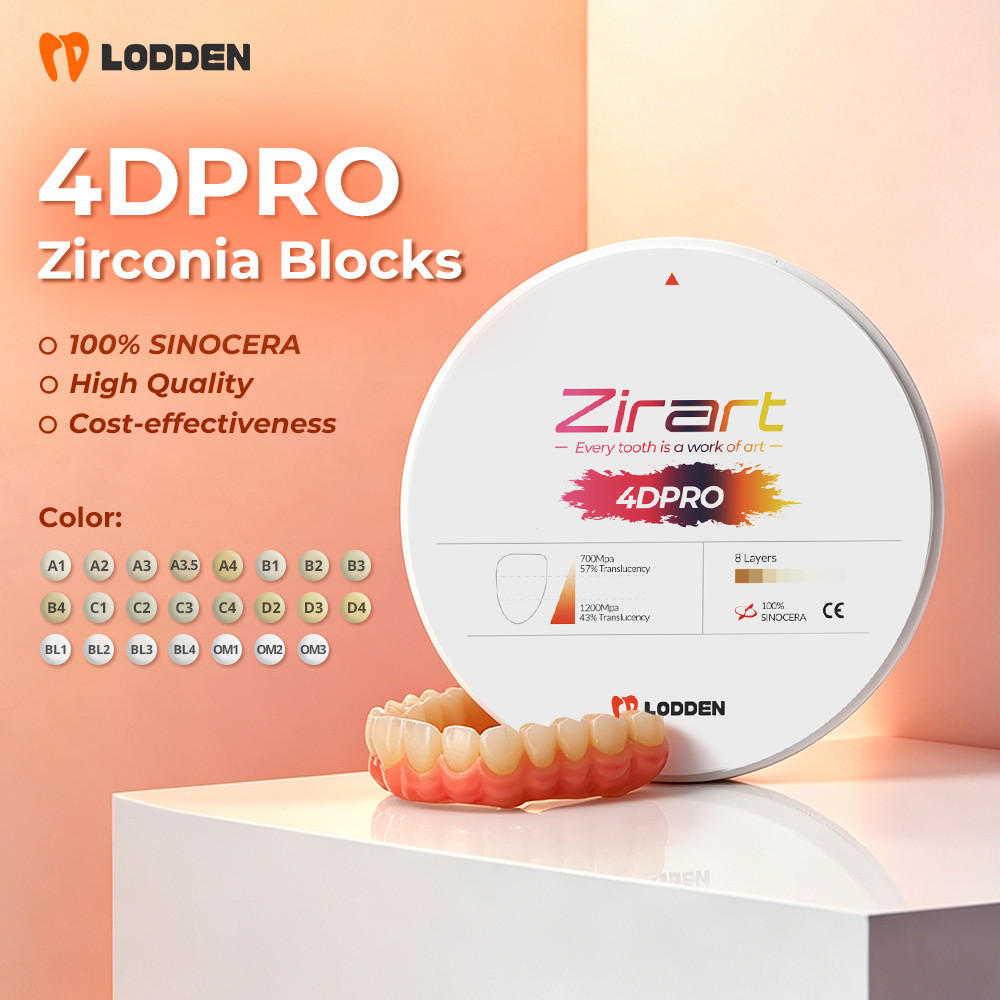 4D Pro Zirconia บล็อก 98x14-25 มม.Multilayer Zirconia Disc สําหรับ CAD CAM เปิดระบบ