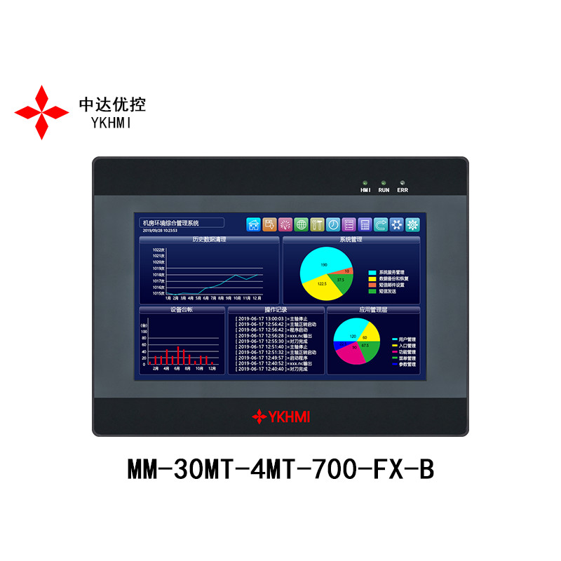 Zhongda หน้าจอสัมผัสที่ยอดเยี่ยม PLC All-in-One เครื่อง YKHMI โปรแกรมคอนโทรลเลอร์อุณหภูมิโมดูล 14 ซม