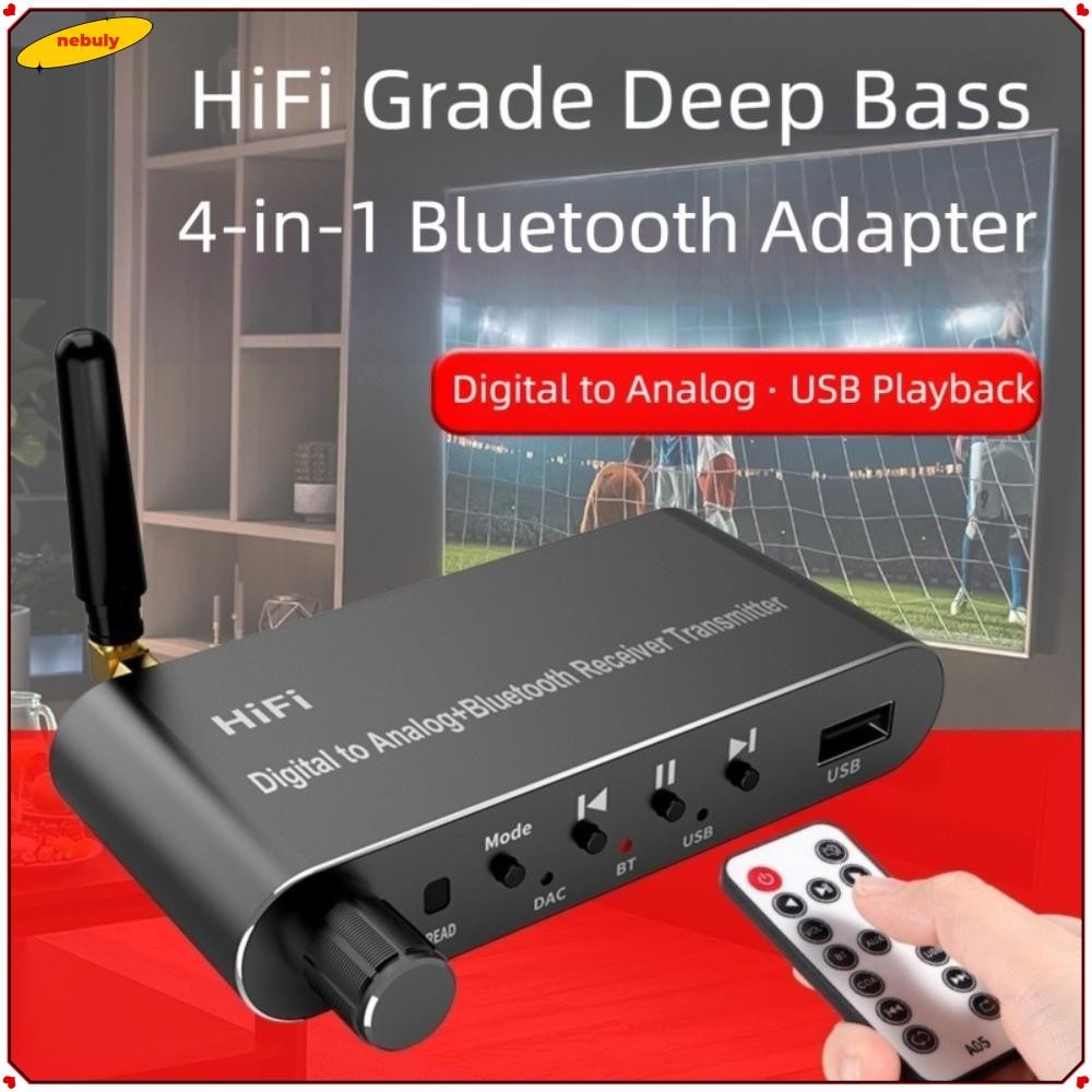 NEBULY Digital to Analog Audio Converter พร้อมรีโมท 4 in 1 Digital Optical to 3.5 mm, พร้อม Bluetoot