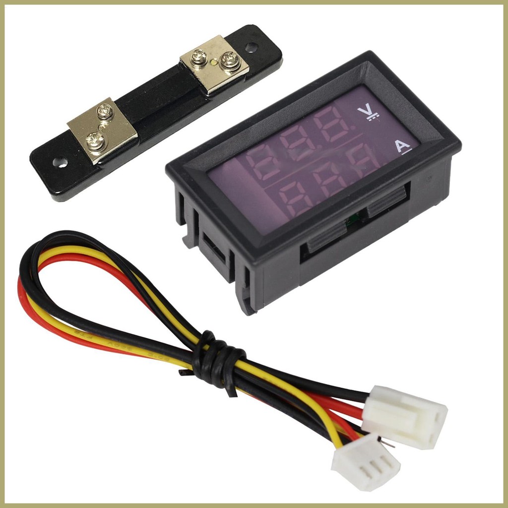โวลต์มิเตอร์แบบดิจิตอล 2 In 1 DC Current Meter 0-100V LED Digital Voltage Meter DC Volt Meter Volt M