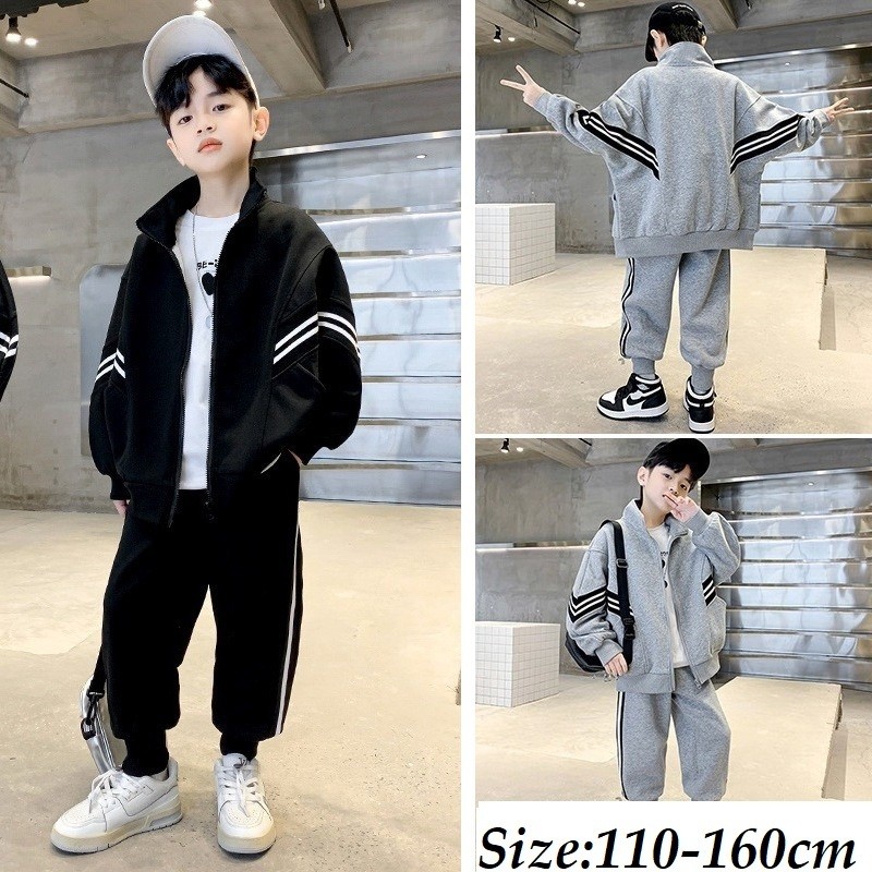 LOVE BABY61 ชุดเซ็ทเด็กผู้ชาย 2 ชิ้น เสื้อแขนยาว+กางเกงขายาว ซิปณุดด้านหน้า รุ่น A0901