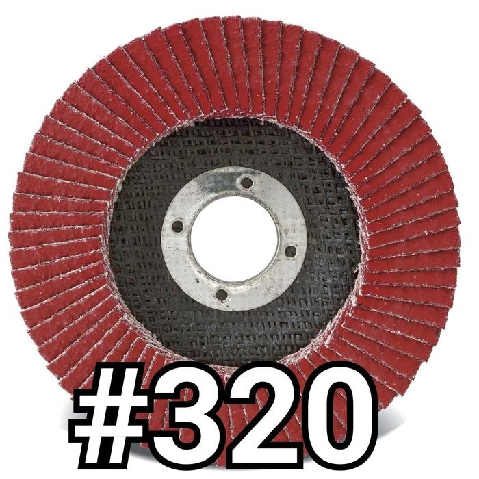 แพ็คเกจ (10) ชิ้น - 320 ZX2902 กระดาษทรายซ้อน 4 นิ้ว FLAPDISC IRON