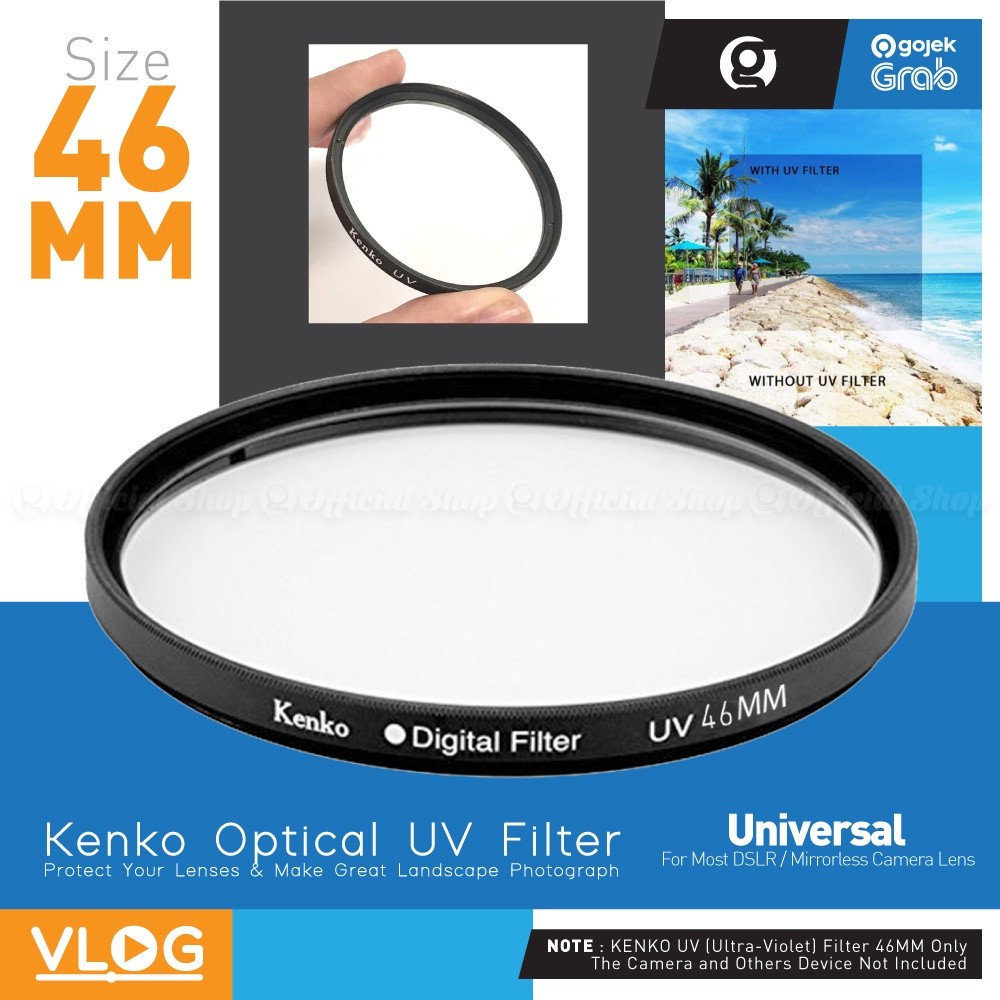 Kenko UV Lens Filter 46mm Ultra Violet Protector 46mm Protective Lens