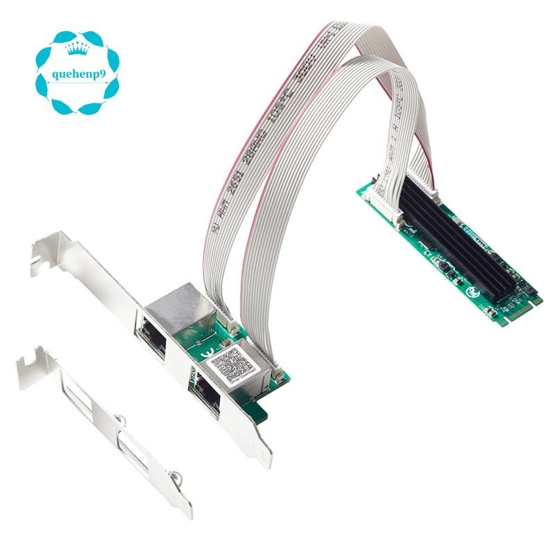 [Fast Q9]M.2 ถึง Dual Port 2.5G Ethernet NIC การ์ดเครือข่าย M.2 22x80 มม. ขนาด B Key และ M Key 2500 