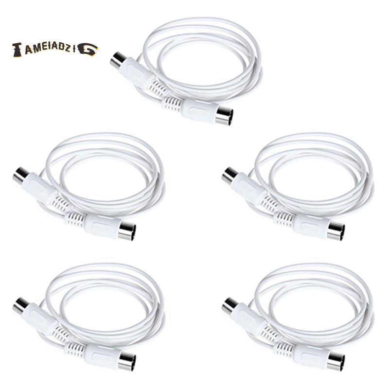 [คุณภาพ T]5PCS MIDI Extension Cable 5Pin Male to Male 1.5M MIDI Cable for Electric Piano Guitar Inst