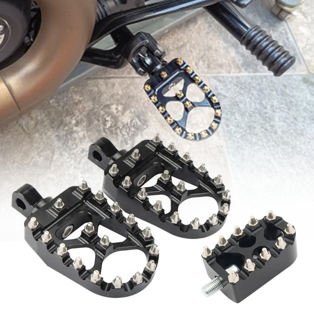 หมุดเท้ารถจักรยานยนต์ MX กว้างไขมัน Footrests เหยียบ w/Shifter หมุดสําหรับ Harley Sportster XL 883 1200 Dyna Street Bobber Custom