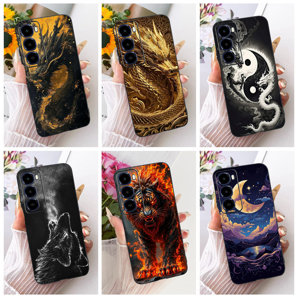 สําหรับ ITEL City 100 ใหม่ Cool Tiger Dragon รูปแบบเคสโทรศัพท์ Itel City100 ซิลิโคนนุ่ม TPU กรณี