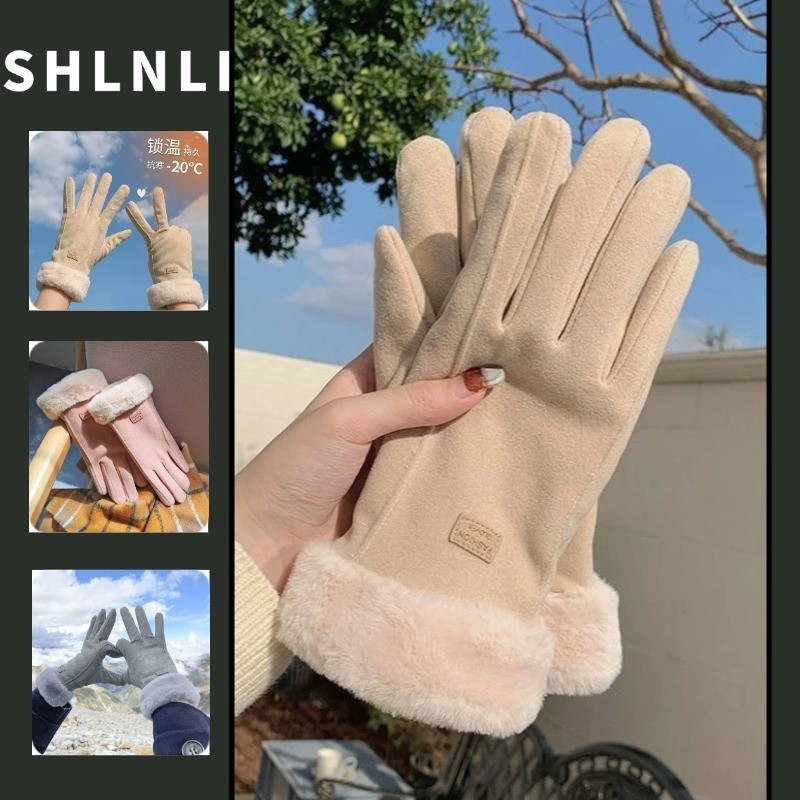 ถุงมือปั่นจักรยานฤดูหนาวสำหรับผู้หญิง ออกแบบให้อบอุ่น มีฟังก์ชันสัมผัสหน้าจอ และป้องกันหิมะ