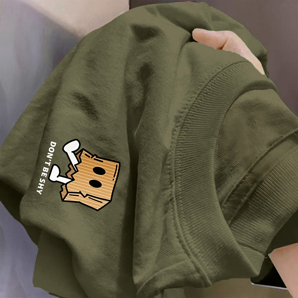 ChillTee เสื้อยืดชาย เสื้อสีดํา“DON T BE SHY”เสื้อยืด cottonเกาหลีสไตล์ OVERSIZEเสื้อยืดคอกลมunisex【COD】 ราคา ถูกที่สุด ดีลบีเคเค แกลเลอรีภาพที่ 6