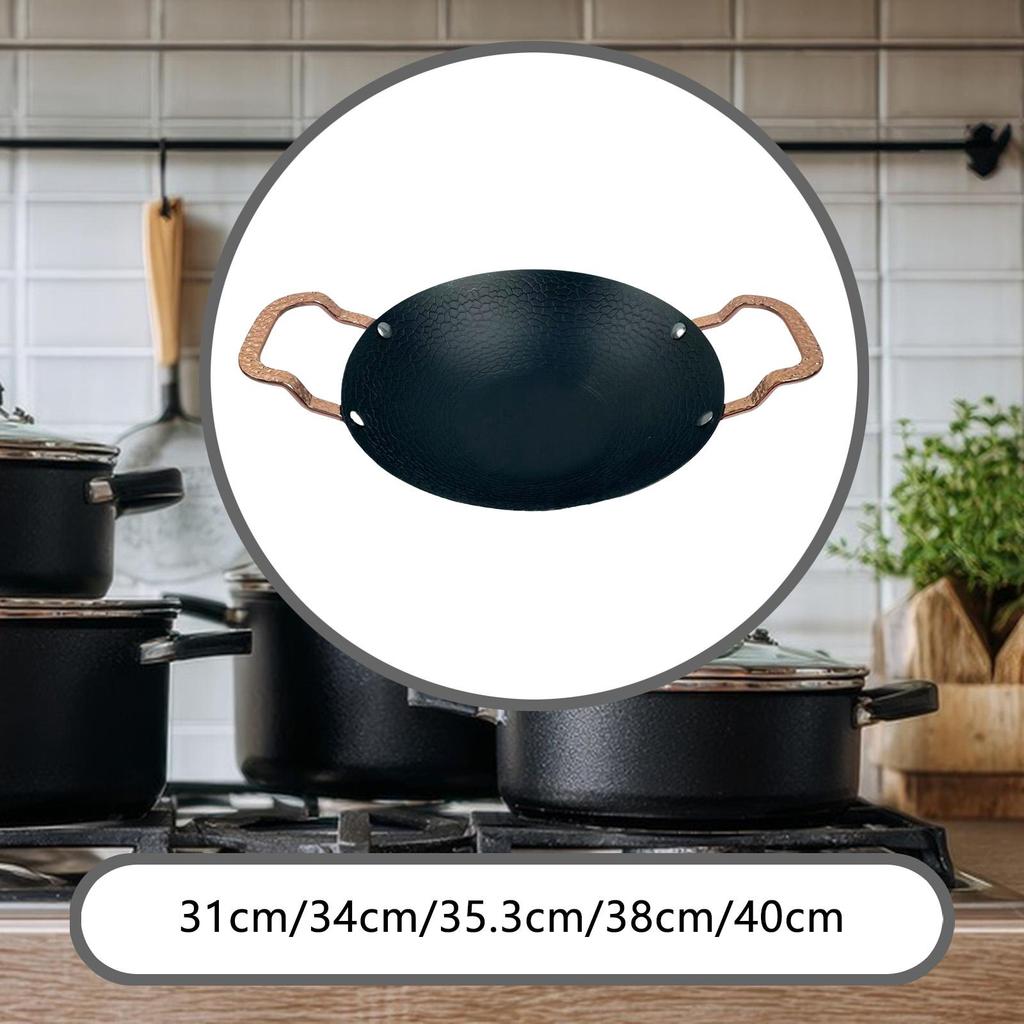 [beqowt] กระทะหม้อร้อนหม้ออาหารทะเลสําหรับงานหนักพร้อมที่จับคู่กระทะทําอาหาร Paella กระทะสําหรับราเม