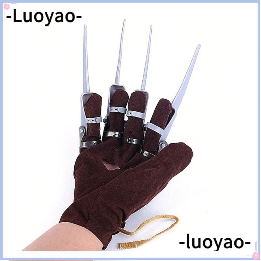 LUOYAO Wolverine Ghost Claw, ถุงมือนักฆ่าถุงมือคอสเพลย์ตลกถุงมือ Freddy, กรงเล็บ Freddy Krueger ถุงม