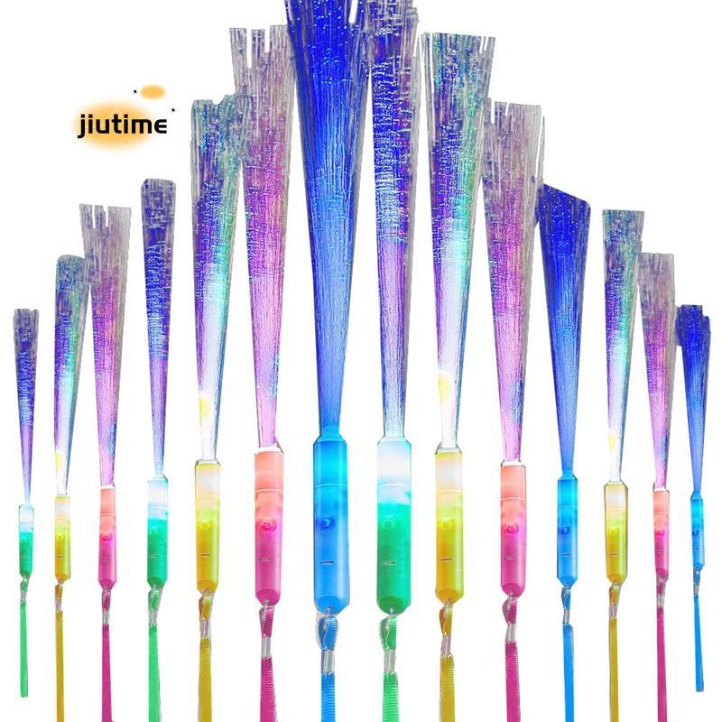 24 PCS Glow Fiber Wands Sticks LED Light Wand Fiber Optic Wands กระพริบ Sticks สําหรับงานแต่งงานฮาโล