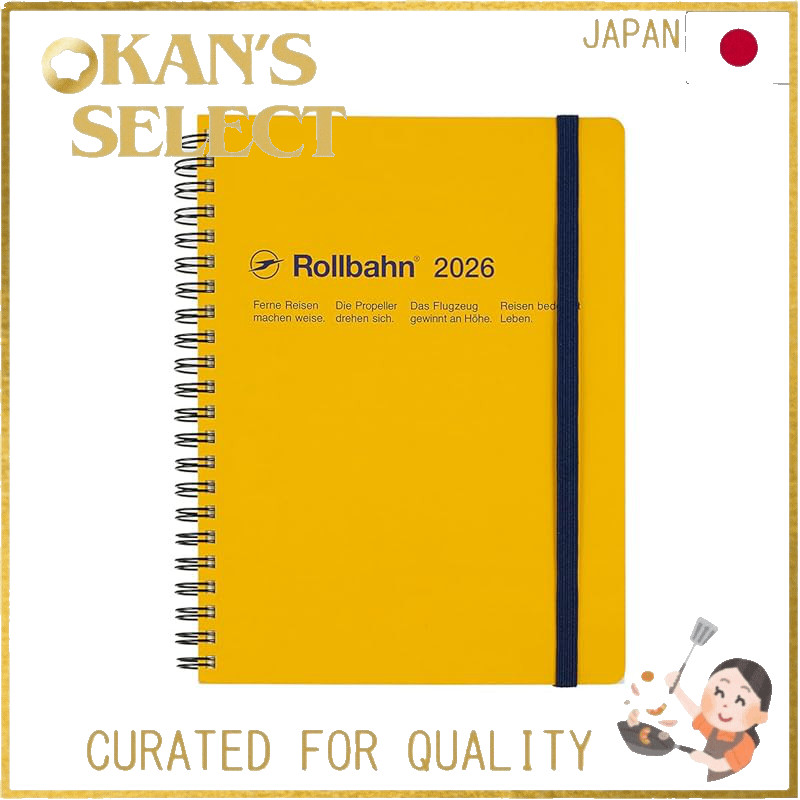 Delphonics 2026 Planner / Starts October 2025 - A5 Rollbahn Monthly Diary (Yellow & Greige),Direct f